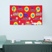 Vinyl Banner, Happy 9th Birthday Banner, #9 Red Banner (Messeveranstaltung)