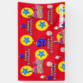 Vinyl Banner, Happy 9th Birthday Banner, #9 Red Banner (Vertikal)