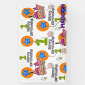 Vinyl Banner, Happy First Birthday Banner, #1 Banner (Vertikal)