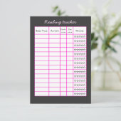 Vinyl & Books Personalized Reading Tracker Card Einladung (Stehend Vorderseite)