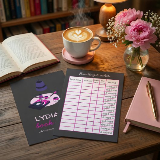 Vinyl & Books Personalized Reading Tracker Card Einladung