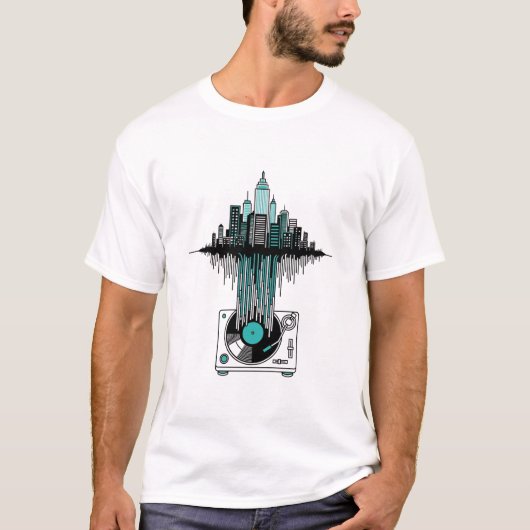 Vinyl City Soundwave | Modern Art Music Lover T-Shirt (Vorderseite)