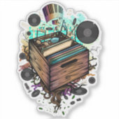 Vinyl Crate Music Aufkleber (Vorderseite)