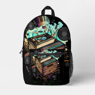 Vinyl Crate Music Bedruckter Rucksack