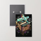 Vinyl Crate Music Button (Vorderseite/Rückseite)