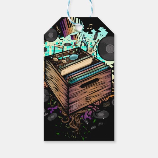 Vinyl Crate Music Geschenkanhänger (Vorderseite)
