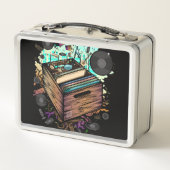 Vinyl Crate Music Metall Brotdose (Rückseite)