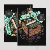 Vinyl Crate Music Postkarte (Vorne/Hinten)