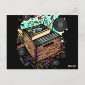 Vinyl Crate Music Postkarte (Rückseite)