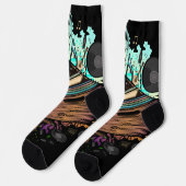 Vinyl Crate Music Socken (Linkes Detail)
