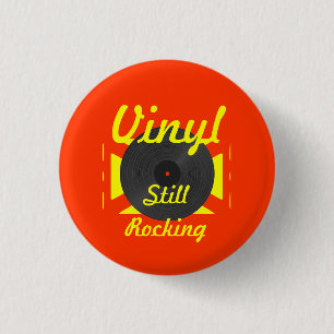 Vinyl, das noch 2 gelb/Orange schaukelt Button