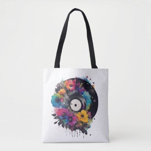 Vinyl Datensatz mit farbigen Blume Tasche (Vorderseite)