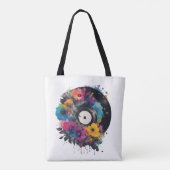 Vinyl Datensatz mit farbigen Blume Tasche (Rückseite)