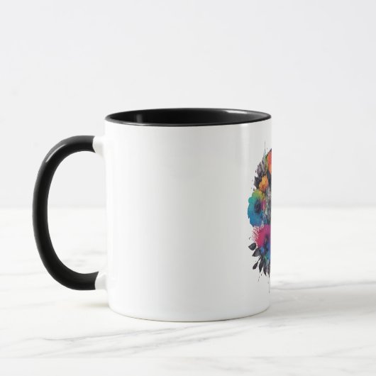 Vinyl Datensatz mit farbigen Blume Tasse (Links)