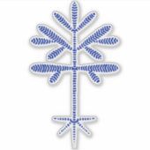 Vinyl Decal mit einer blauen Sapling Aufkleber (Vorderseite)