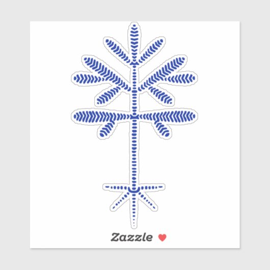 Vinyl Decal mit einer blauen Sapling Aufkleber (Blatt)