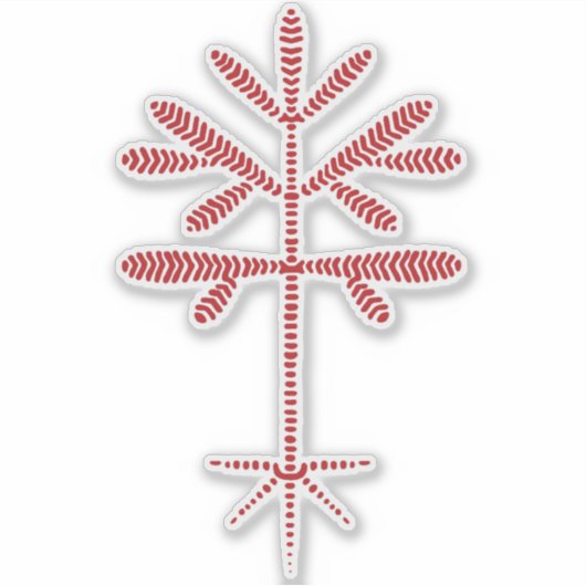 Vinyl Decal mit einer roten Sapling Aufkleber (Vorderseite)