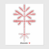 Vinyl Decal mit einer roten Sapling Aufkleber (Blatt)