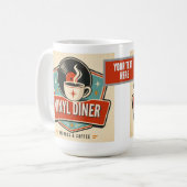 Vinyl Diner Records & Coffee – Retro-Musik Kaffeetasse (Vorderseite Links)