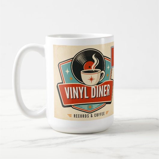 Vinyl Diner Records & Coffee – Retro-Musik Kaffeetasse (Links)