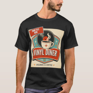 Vinyl Diner Records & Coffee – Retro-Musik T-Shirt