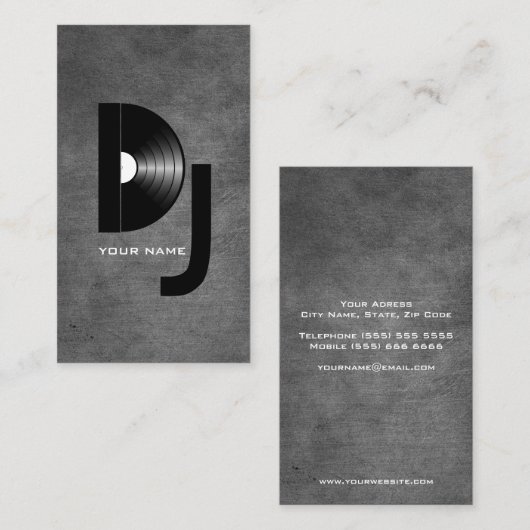 Vinyl DJ Business Card Visitenkarte (Vorne/Hinten)