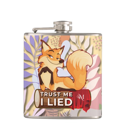 Vinyl Flask 6oz : Trust Me (hellorange) Flachmann (Vorderseite)