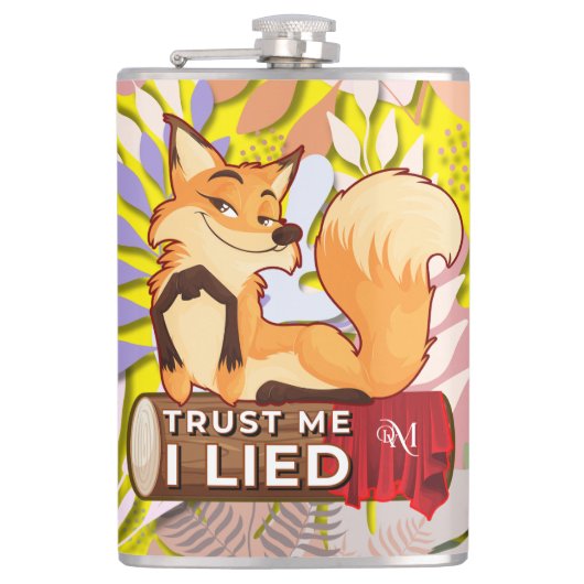 Vinyl Flask 8oz : Trust Me (gelb) Flachmann (Vorderseite)