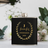 Vinyl flask with personalized black design  flachmann