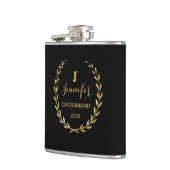 Vinyl flask with personalized black design  flachmann (Links)