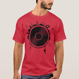 Vinyl Globe Musik DJ Plattenspieler Vintage T-Shirt