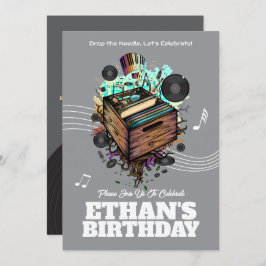 Vinyl Groove Birthday Party Einladung