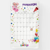 Vinyl Happy Birthday Calendar August 2022 Banner (Vertikal)