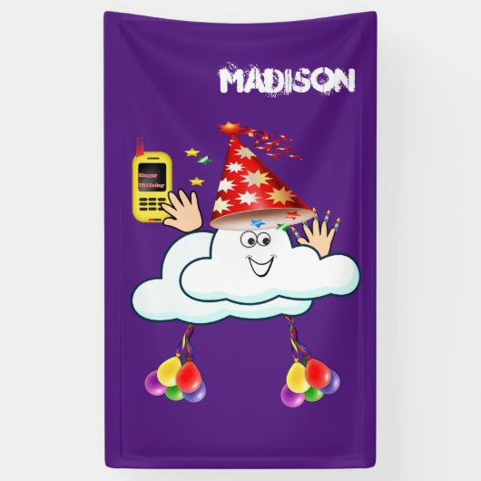 Vinyl Happy Birthday Calendar IPhone Text Cloud Banner (Vertikal)