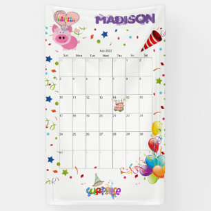 Vinyl Happy Birthday Calendar Juli 2022 Banner