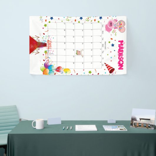 Vinyl Happy Birthday Calendar März 2022 Banner (Messeveranstaltung)
