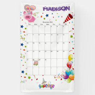 Vinyl Happy Birthday Calendar November 2022 Banner