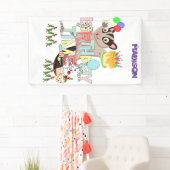 Vinyl Happy Birthday Calendar Possum Cake Banner (Insitu)