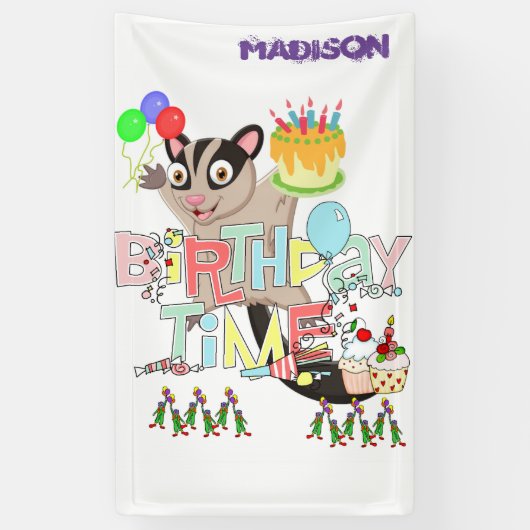 Vinyl Happy Birthday Calendar Possum Cake Banner (Vertikal)