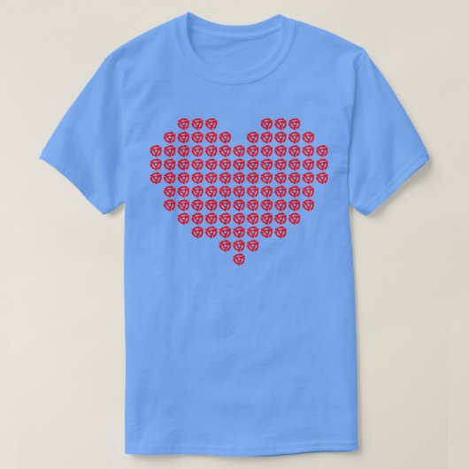 Vinyl Heart 45 Spindle Record Rot T-Shirt (Design vorne)