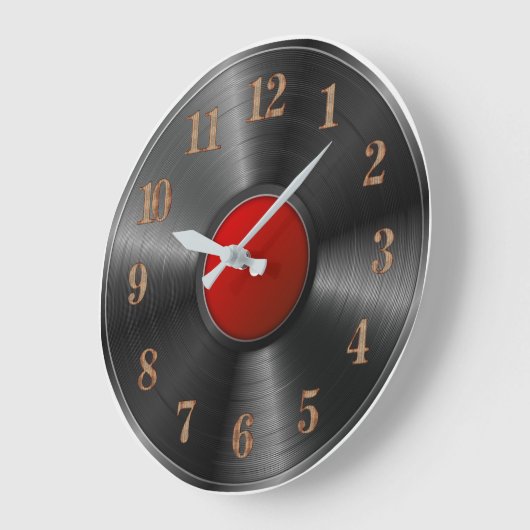 Vinyl-Hintergründe Große Wanduhr (Winkel)