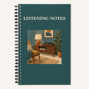 Vinyl-Hörnotizen Midcentury-Musik-Notizbuch Notizblock