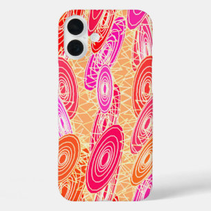 "Vinyl Jazz" abstrakt - orange, fuchsia, rosa iPhone 16 Plus Hülle