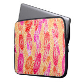 "Vinyl Jazz" abstrakt - orange, fuchsia, rosa Laptopschutzhülle (Vorderseite Links)