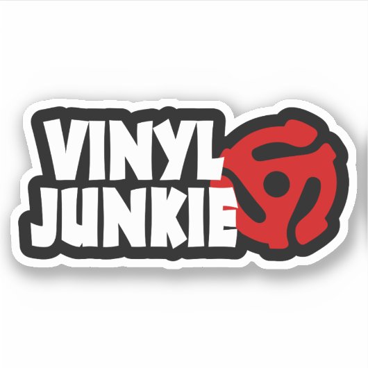 Vinyl Junkie Aufkleber (Vorderseite)