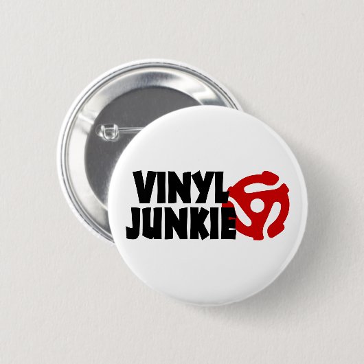 Vinyl Junkie Button (Vorne & Hinten)