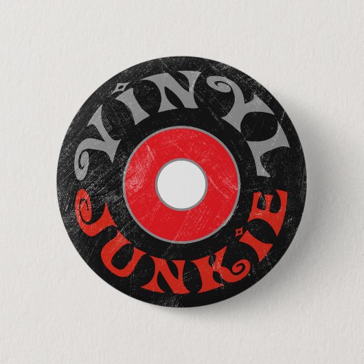 Vinyl Junkie Button (Vorderseite)