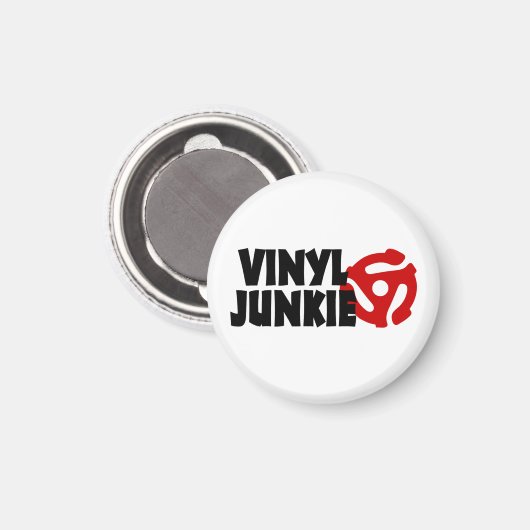 Vinyl Junkie Magnet (Vorderseite/Rückseite)