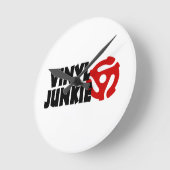 Vinyl Junkie Runde Wanduhr (Winkel)
