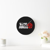 Vinyl Junkie Runde Wanduhr (Zuhause)